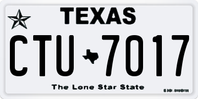 TX license plate CTU7017