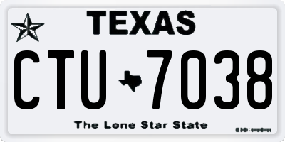 TX license plate CTU7038