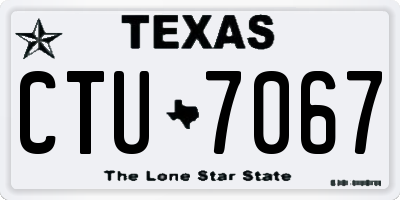 TX license plate CTU7067