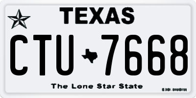 TX license plate CTU7668