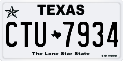 TX license plate CTU7934