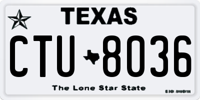 TX license plate CTU8036