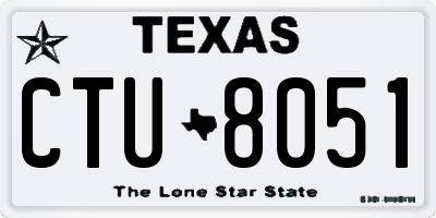 TX license plate CTU8051