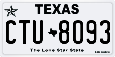 TX license plate CTU8093