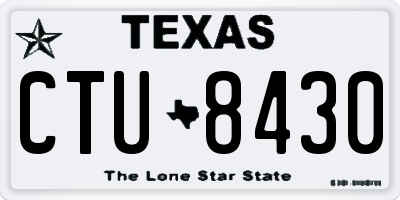 TX license plate CTU8430