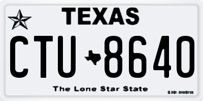 TX license plate CTU8640