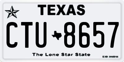 TX license plate CTU8657