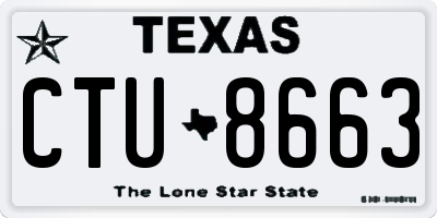 TX license plate CTU8663