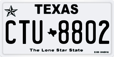 TX license plate CTU8802