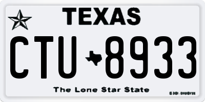 TX license plate CTU8933