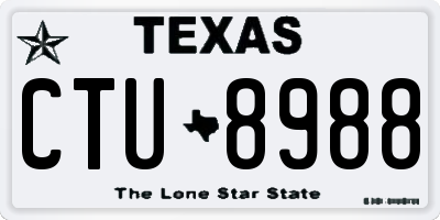 TX license plate CTU8988