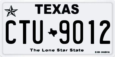 TX license plate CTU9012