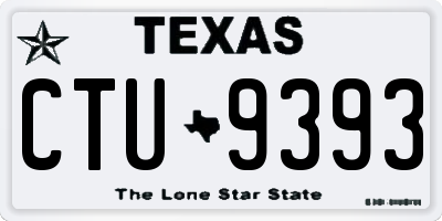 TX license plate CTU9393