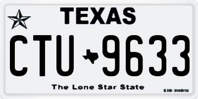 TX license plate CTU9633