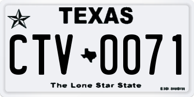 TX license plate CTV0071