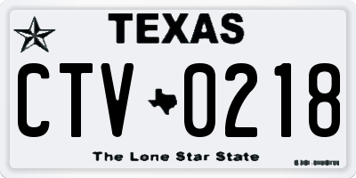 TX license plate CTV0218