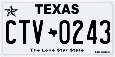TX license plate CTV0243