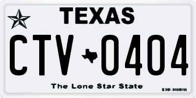 TX license plate CTV0404