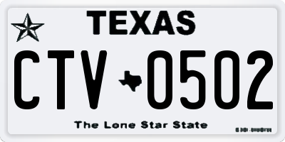 TX license plate CTV0502