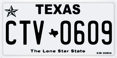 TX license plate CTV0609