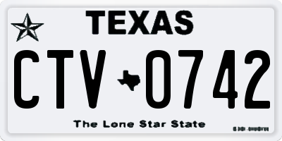 TX license plate CTV0742