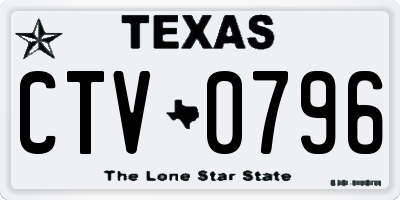 TX license plate CTV0796