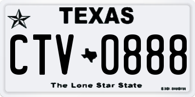 TX license plate CTV0888