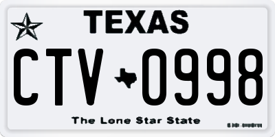TX license plate CTV0998