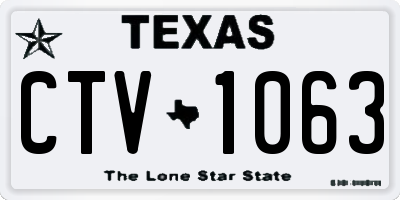 TX license plate CTV1063