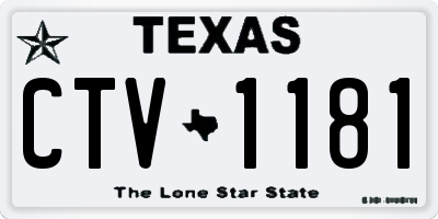 TX license plate CTV1181