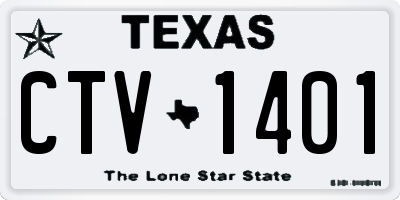 TX license plate CTV1401