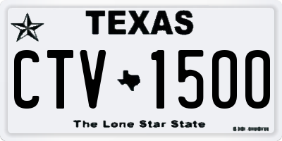 TX license plate CTV1500