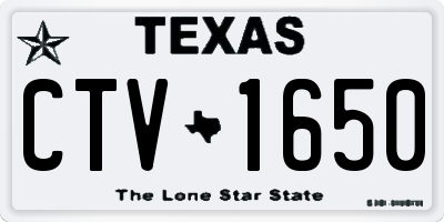 TX license plate CTV1650