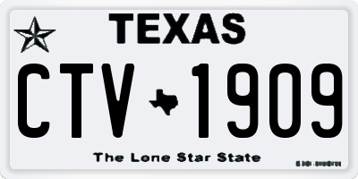 TX license plate CTV1909