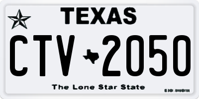 TX license plate CTV2050