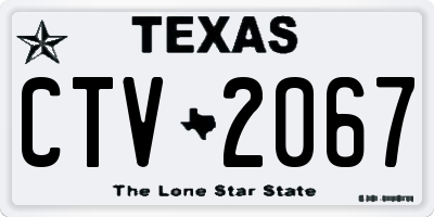 TX license plate CTV2067