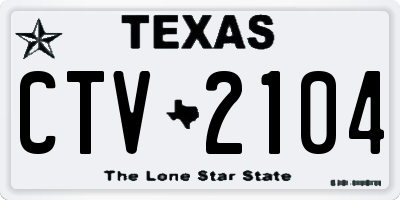 TX license plate CTV2104
