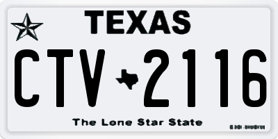 TX license plate CTV2116