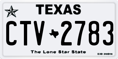TX license plate CTV2783
