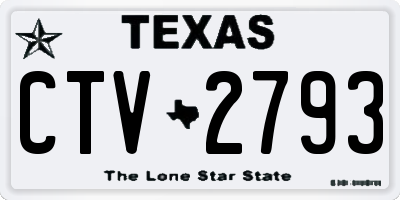 TX license plate CTV2793