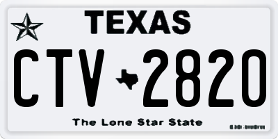 TX license plate CTV2820