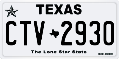 TX license plate CTV2930