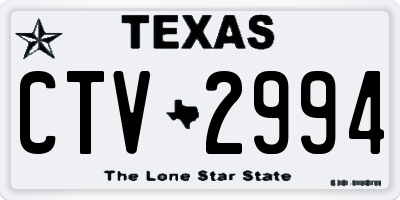 TX license plate CTV2994