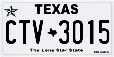 TX license plate CTV3015