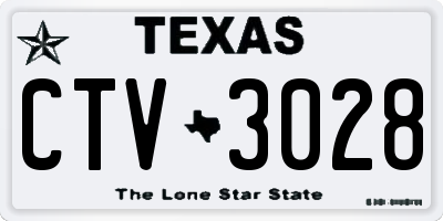 TX license plate CTV3028