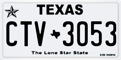 TX license plate CTV3053