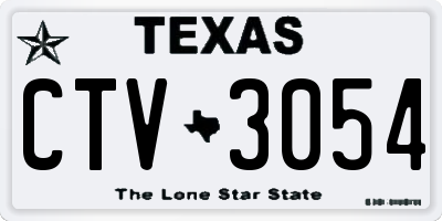 TX license plate CTV3054