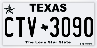 TX license plate CTV3090