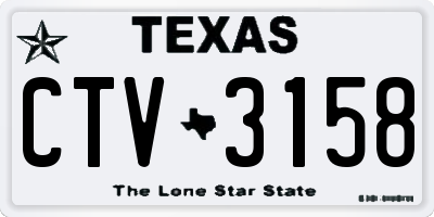 TX license plate CTV3158