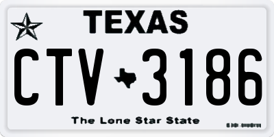 TX license plate CTV3186